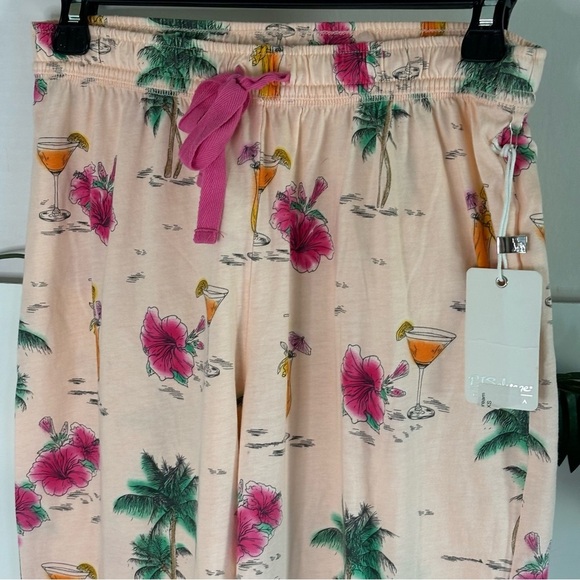 PJ Salvage womens Loungewear Sipping on Sunshine Pant Size XSm Pink Background - Picture 3 of 6
